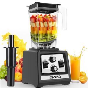 OMMO 1800W Blender for Smoothies, 68oz BPA-Free Pitcher, Timer & Speed Control